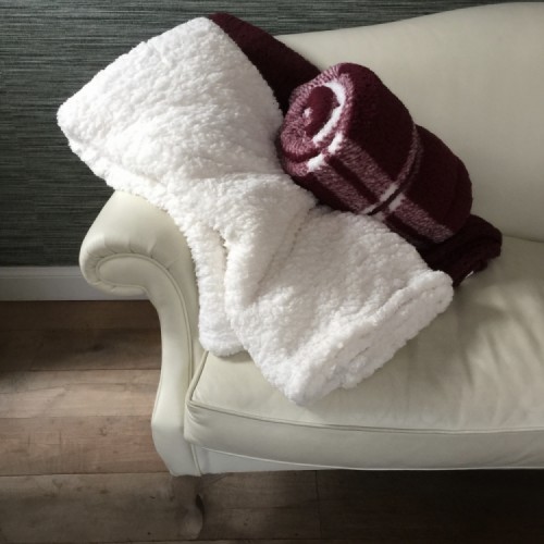 Plaid Teddy - Wijn Rood